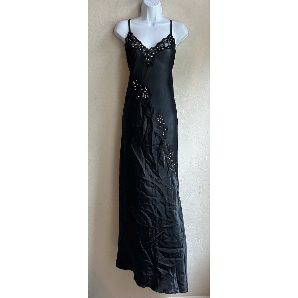 Ashro Maxi Slip Dress XXL Sheer Mesh Bias Sequin Whimsigoth Fairy Asymmetrical